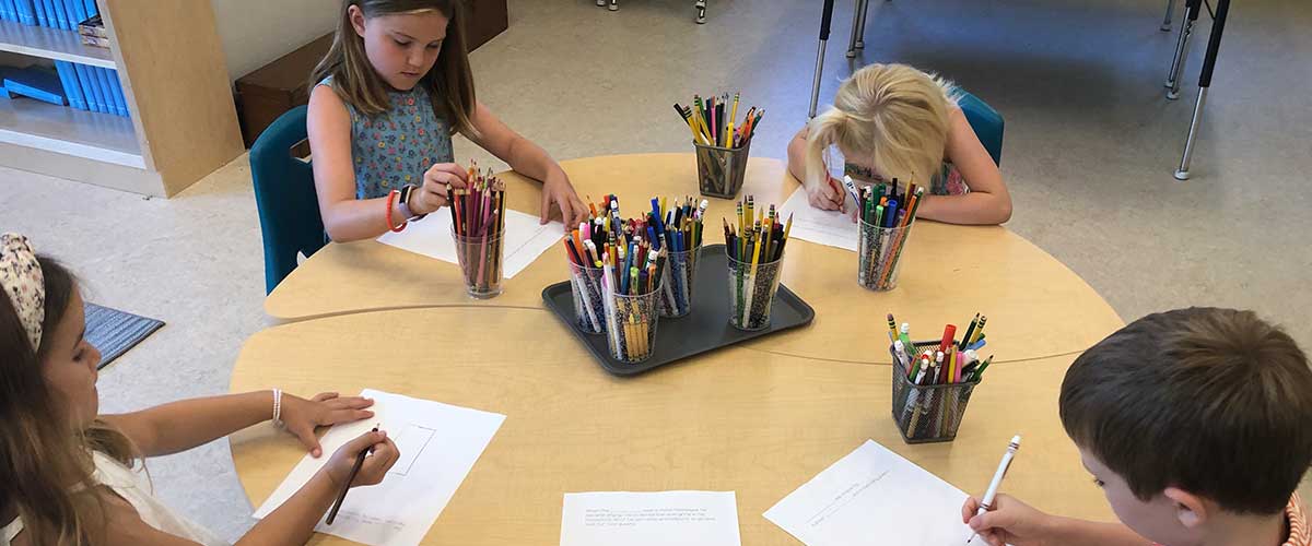 Sunday school teacher presents lesson to young children at Bryn Mawr Presbyterian Church